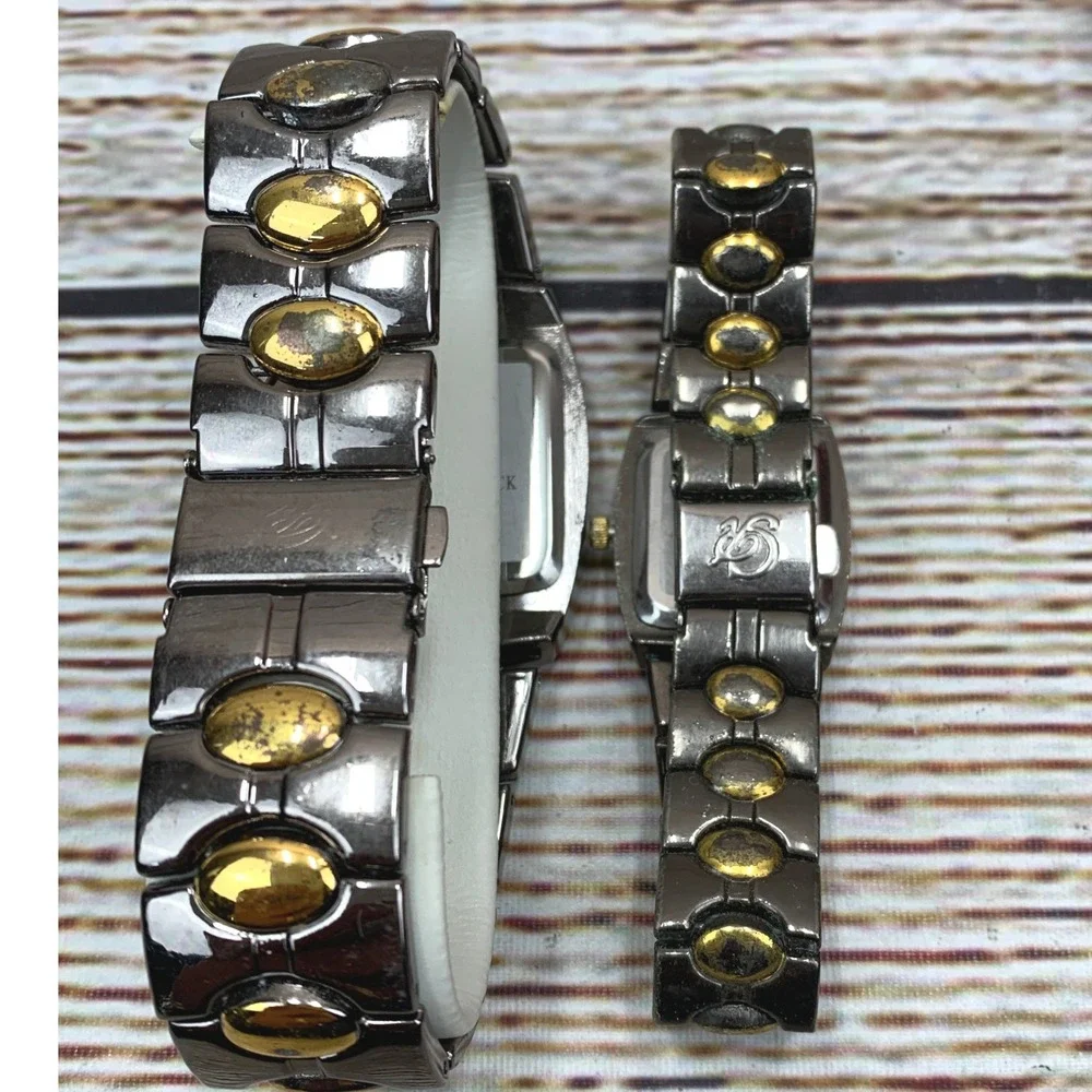 Charles Raymond His & Hers Matching Watch‎ Set Stainless Steel Japan Movement